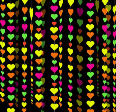 Glowing Neon Love: Heart Garland for Vibrant Party Delights!