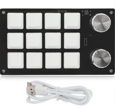 Arsor One Handed Programmable Mechanical Keyboard, 12 Keys RGB Multifunctiona...