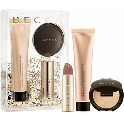 BECCA Best Sellers Your Glow To Glow Kit Primer highlighter Lip NIB