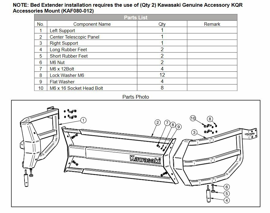 Genuine Kawasaki Mule SX Pro 4010 4000 KQR™ Cargo Bed Extender