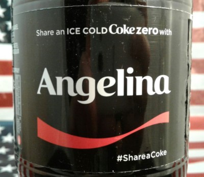 Share A Coke Zero With Angelina 2017 Limited Edition Coca Cola Bottle