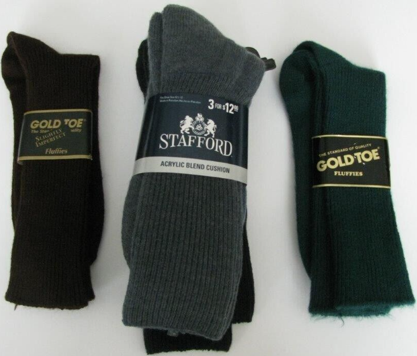 Men's Dress Socks, Size 10 - 13 Stafford and Gold Toe Brands - Total 5 pairs