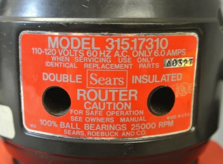 SEARS 315.17310 CRAFTSMAN ROUTER (244518-1 MTN)