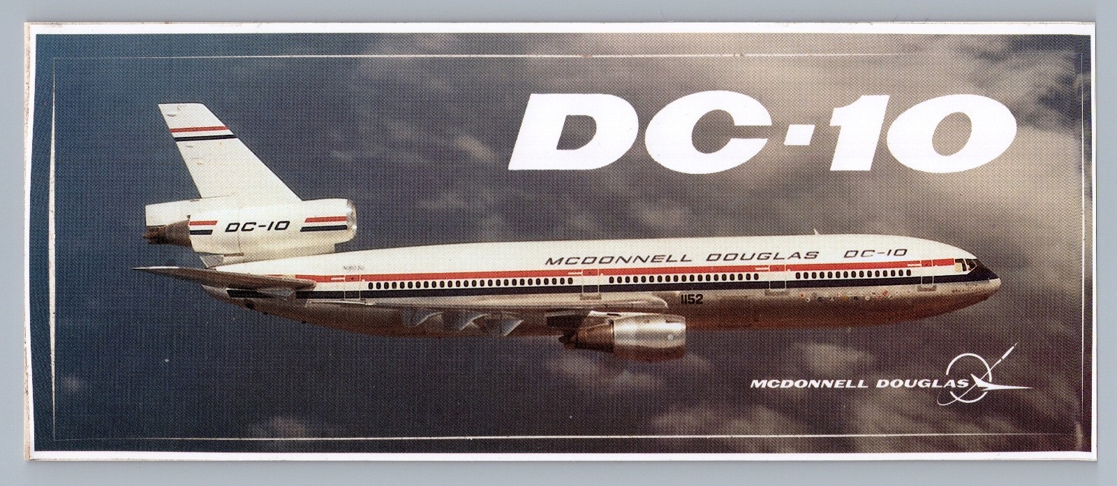 Douglas DC-10 Aircraft Sticker Airplane Label Original McDonnell Factory Decal