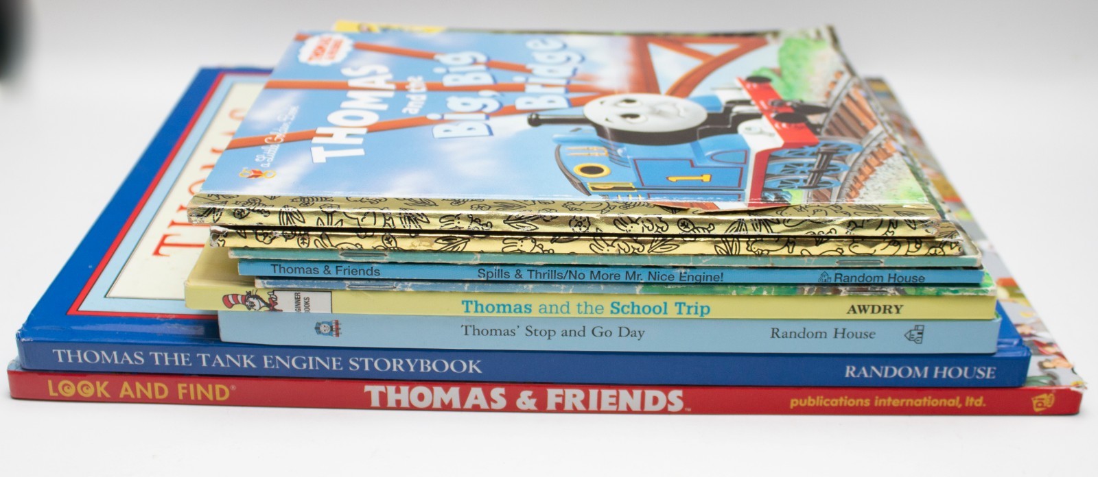 9 Thomas the Train and Friends Book Lot Hardcover/Softcover + Stickers, Flaps