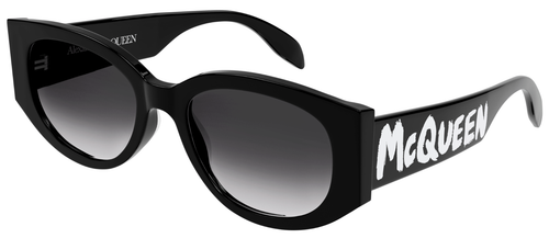 Pre-owned Alexander Mcqueen Am0330s-001 Square Black In Gray