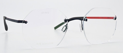 Blackfin Glasses Spectacles Aero COL 1318 C1318 Dark Blue Rimless Hexagon Flex