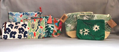 Bundle of 7 Cosmetics Bags Leaf Leaves Green Ipsy Body Shop Yves Rocher NEW NWT