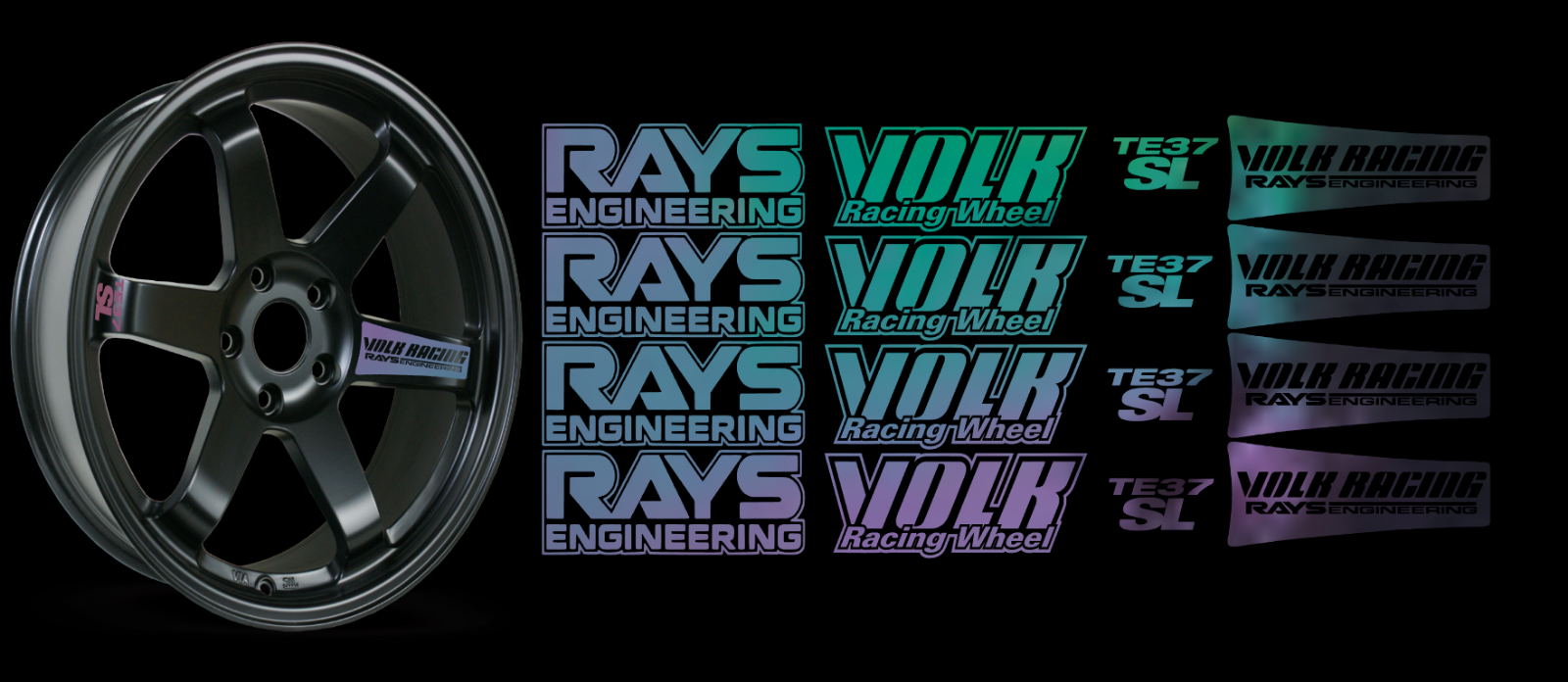 Jdm Reflective Rays Volk Racing Te37sl Wheel 16 Sticker Decal Drift