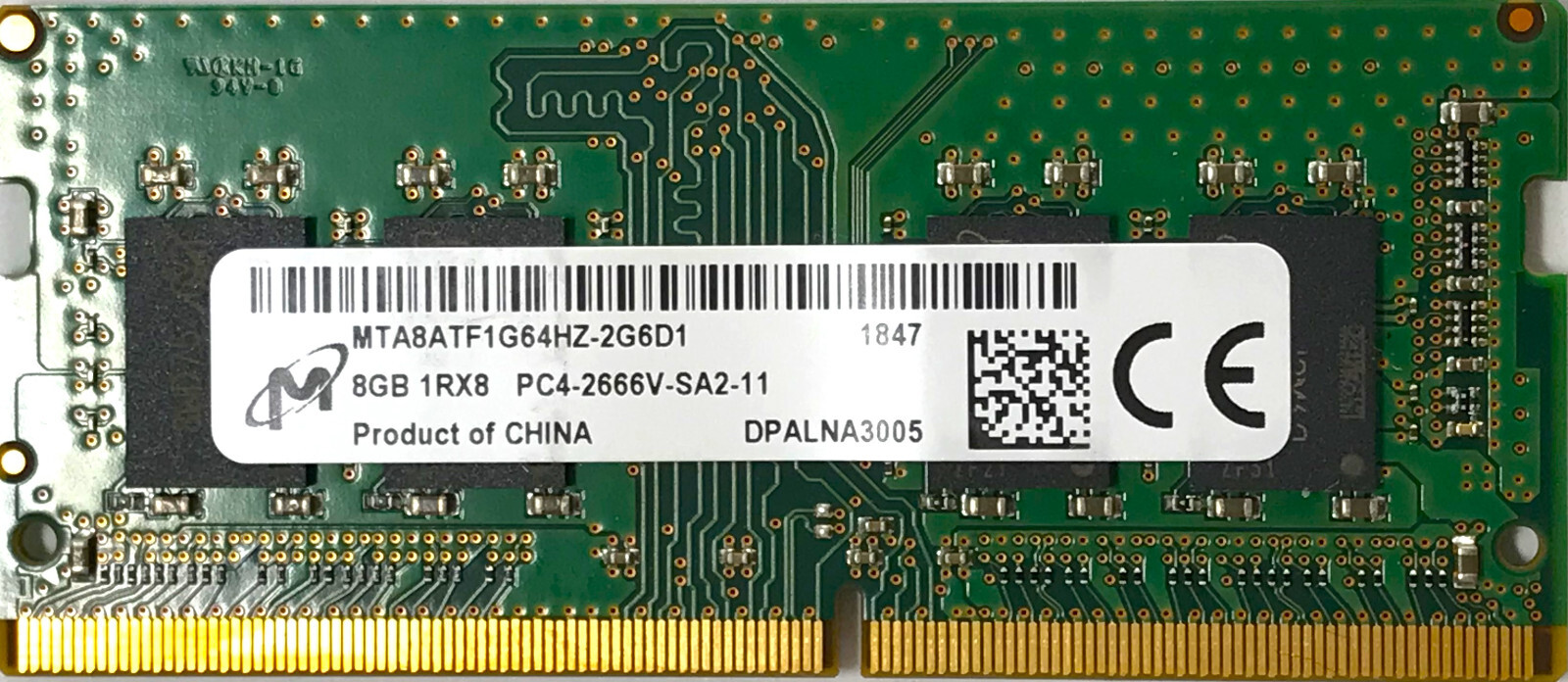 M icron 1RX8 PC4-2666V-SA2-11 8GB10枚セット Micron 8GB DDR4 1Rx8 PC4-2666V-SA2 MTA8ATF1G64HZ-2G6D1 So