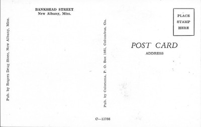 New Albany MS Bankhead Street  Tupelo Postcard #s1334
