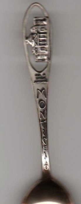 Monticello Home of Thomas Jefferson VA STERLING SILVER SOUVENIR SPOON DC  Holieo