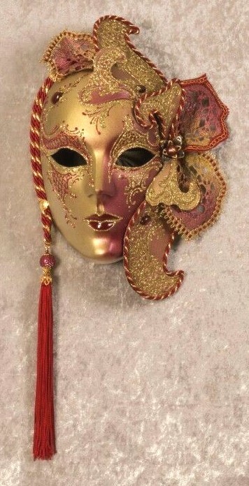 Masquerade Venetian Mask Face Wearable Unisex Lady and Side Silver