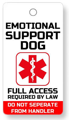 SERVICE ESA PTSD THERAPY DOG KEY OR COLLAR TAG FOR ADA & FHACT SERVICE ANIMALS
