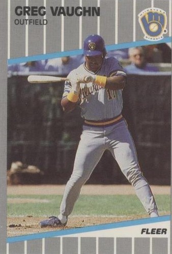 Greg Vaughn Rookie 1989 Fleer Update Baseball Card U-41 Milwaukee