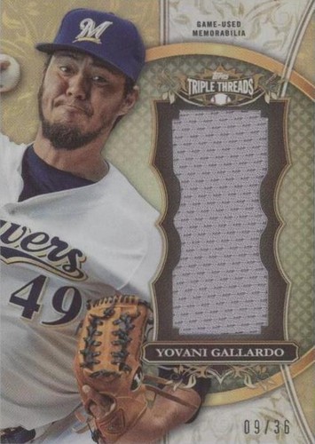 2013 Topps Triple Threads - Yovani Gallardo #TTUJR-YG1