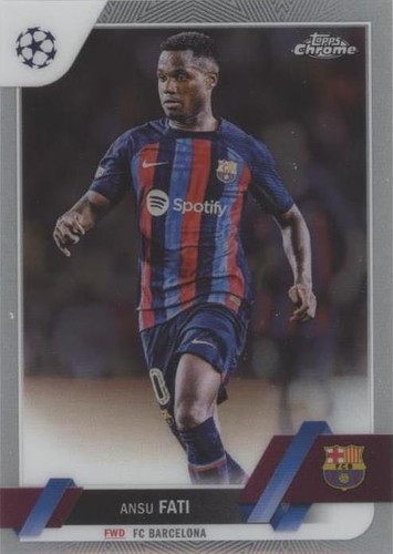 Ausu Fati Autograph Card Panini アンス・ファティ 2022 Ansu Fati Auto Topps Finest Uefa Champions League