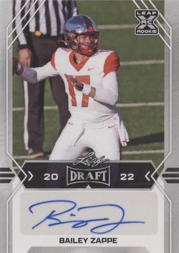 2022 Leaf Draft Bailey Zappe #BA-BZ1