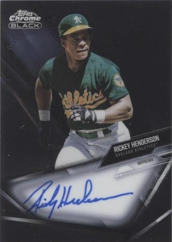 2021 topps chrome black rickey henderson auto SGC 10 green 