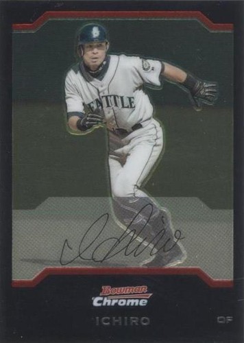 2001 Ichiro Suzuki ルーキー記念品 Ichiro Suzuki Autographed 2001 Fleer E-X Rookie Card #105