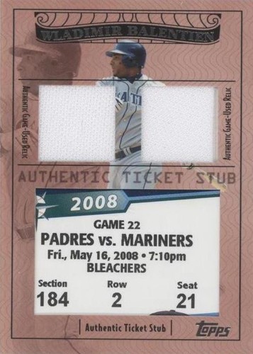 2009 Topps Ticket To Stardom - Wladimir Balentien #TSP2-46