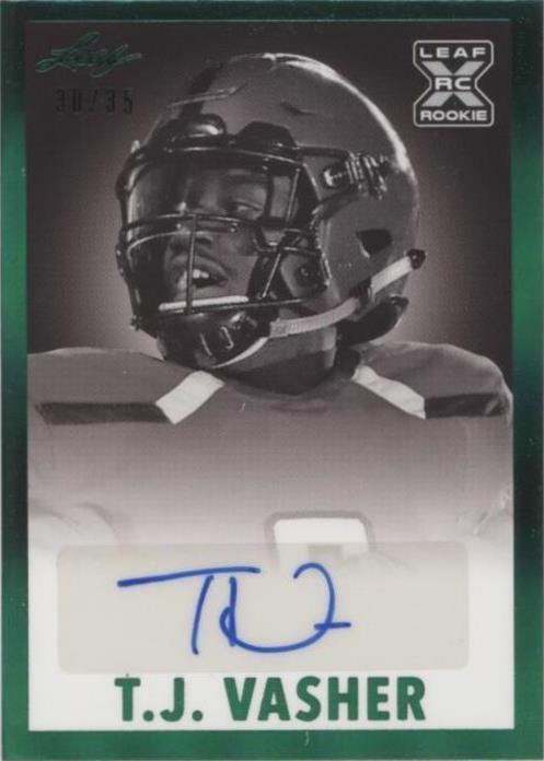 2021 Leaf Memories T.J. Vasher #BW-TJV