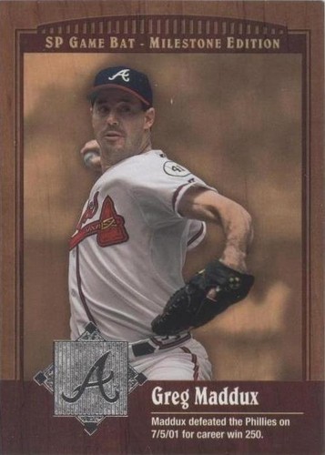 2001 SP Game Bat Edition Milestone - Greg Maddux #48