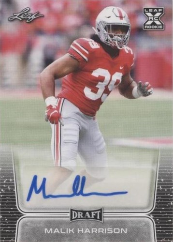 2020 Leaf Draft Malik Harrison #BA-MH1