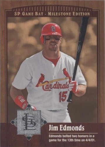 2001 SP Game Bat Edition Milestone - Jim Edmonds #56