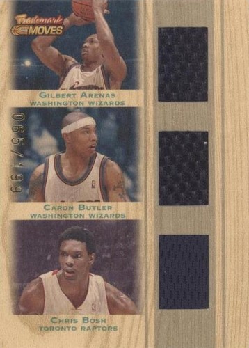 2007-08 Topps Trademark Moves - Chris Bosh/Caron Butler/Gilbert Arenas #TTR-ABB