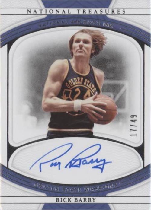 2021-22 Panini National Treasures - National Archives Ink #NAI-RBR Rick Barry /49 (AU)