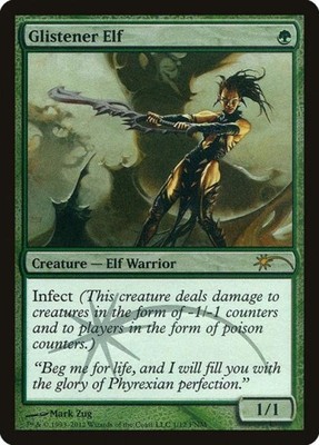 MTG - Glistener Elf - Promos: FNM - Heavy Play - Foil