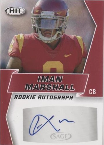 2019 Sage Hit Premier Draft Iman Marshall #A4
