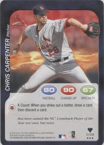 2011 Topps Attax - Chris Carpenter #51