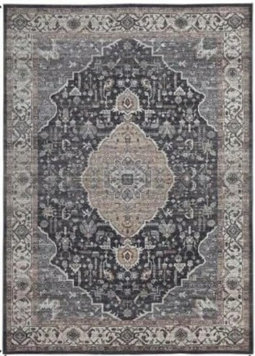 4 X 6 Черных ковриков Oriental Power Loom, устойчивых к пятнам