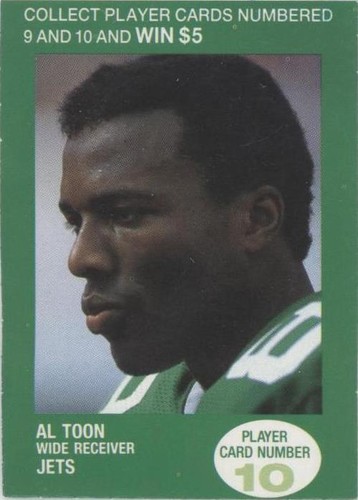 1990 BP NFL Players Match 2 Trading Card Game Al Toon #10