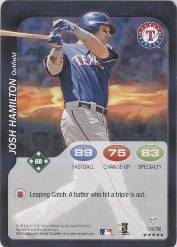 2011 Topps Attax - Josh Hamilton #124