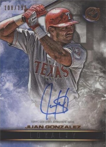 2016 Topps Legacies of Baseball - Juan González #LA-JG