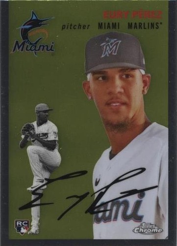 2025 Topps Heritage EURY PEREZ Blue Chrome 129/150 -MIAMI