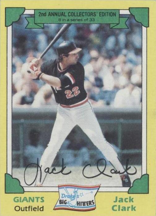1982 Topps Drake's Big Hitters - Jack Clark #8