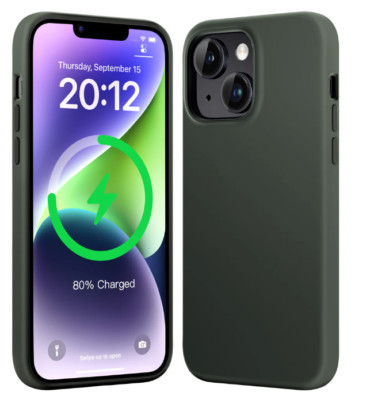 Mkeke Silicone Case for iPhone 14 Plus. DARK GREEN