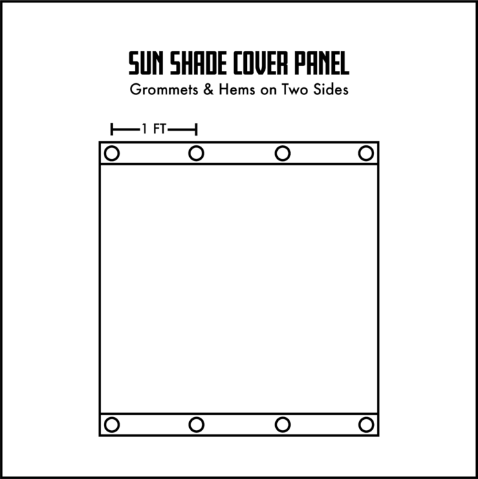 90% Sun Shade Privacy Cover Panel Shade Cloth with Grommets on 2 Sides in Brown