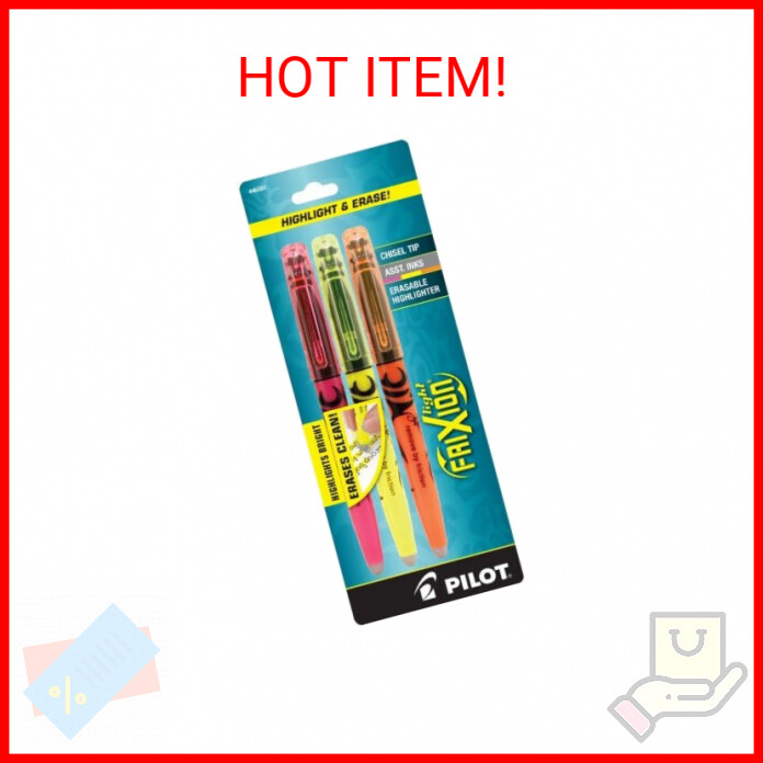 Pilot, FriXion Light Erasable Highlighters, Chisel Tip, Pack