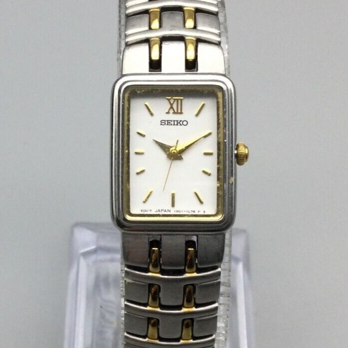 【なみさん専用】SEIKOウォッチ シルバー Ladies SEIKO Analog Quartz Watch V701 1781 Goldtone SS
