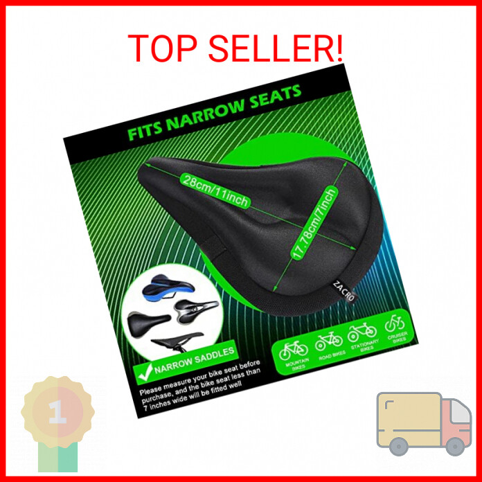 Zacro Bike Seat Cushion - Gel Padded Bike Seat Cover for Men Women Comfort, Extr