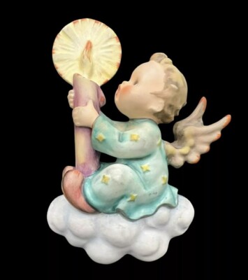 VTG 1955 Hummal Wall Figurine Goebel 323 W.Germany Merry Christmas Angel Candle