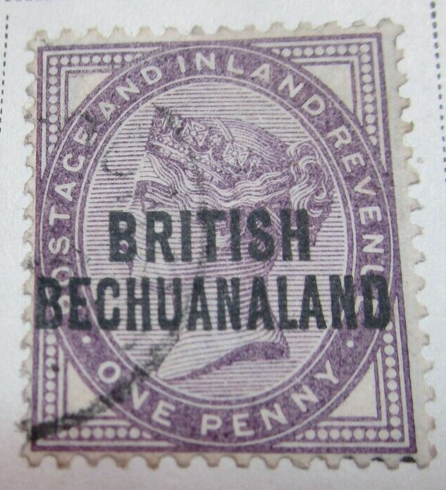 British Bechuanaland 1892 One Penny Stamp Antique Rare StampBook3-125