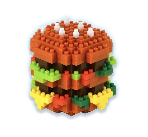 BePuzzled Hamburger 3D Pixel Puzzle Building Toy Level 2 Age 12+ Interlock Brick