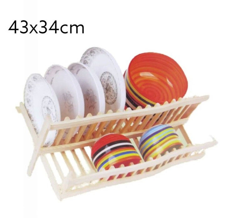 Scolapiatti Cola Piatti In Legno Bambù 43x34cm Accessorio Cucina bal