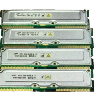 1GB KIT 4X 256MB RAMBUS PC RDRAM RIMM 800-40 184PIN ECC UNBUFFERED LOW DENSITY
